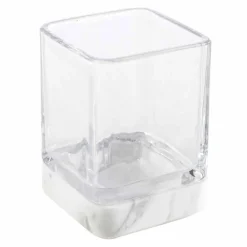 Viadurini Badzubehör-Modernes Badezimmerzubehör aus Calacatta-Marmor und Carona-Glas