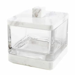 Viadurini Badzubehör-Modernes Badezimmerzubehör aus Calacatta-Marmor und Carona-Glas