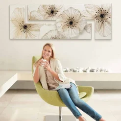 Viadurini Decor Blumen Bilder|Handgemalte Bilder-Modernes Blumenbild Petunia von Made in Italy