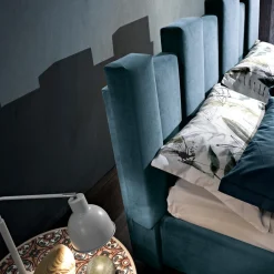 Viadurini Night Design Polsterbetten-Modernes Design Doppelbett gepolstert blau oder grau Hochwertige - Kenzo