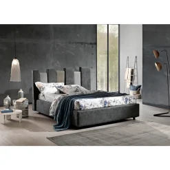 Viadurini Night Design Polsterbetten-Modernes Design Doppelbett gepolstert blau oder grau Hochwertige - Kenzo