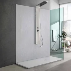 Viadurini Bathroom Rechteckige Duschwannen-Modernes Design Duschwanne 160x80 in Resin Slate Effect Finish - Sommo