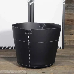 Viadurini Leather Kaminholzständer Aus Leder Und Kunstleder-Modernes Design Holztasche aus 100% Made in Italy Plato Leder