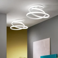 Viadurini Lighting Moderne Deckenleuchten-Modernes Design LED-Deckenlampe aus weiß lackiertem Metall - Rivolta