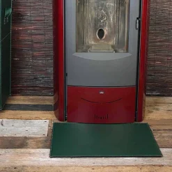 Viadurini Leather Kaminbesteck-Modernes Design Ledermatte für Kamin / Herd Virgilio Made in Italy