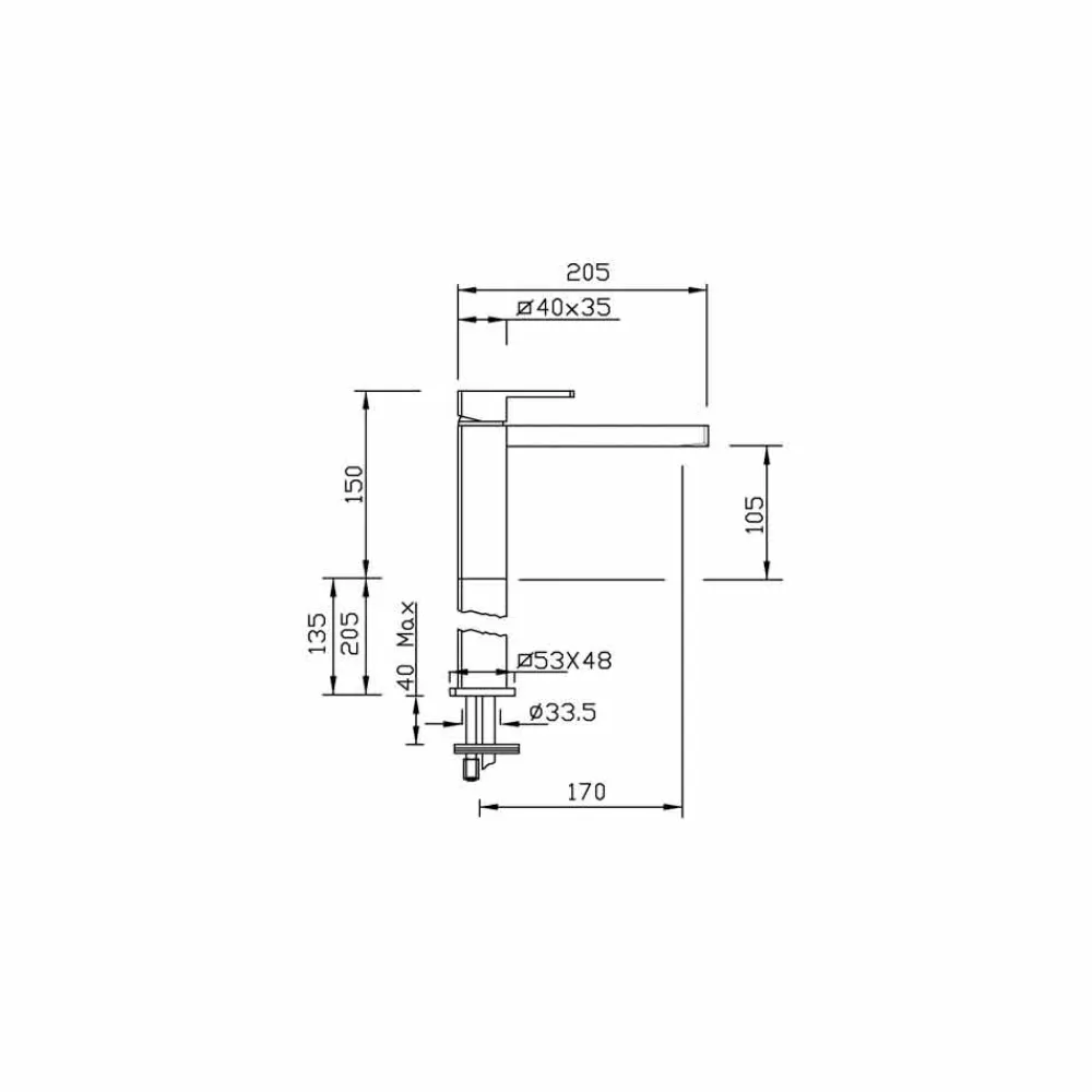 Viadurini Taps Waschbeckenarmaturen-Modernes Design Messing Waschbecken Wasserhahn Made in Italy - Sika