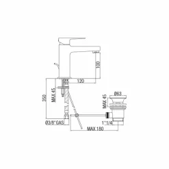 Viadurini Taps Waschbeckenarmaturen-Modernes Design Messing Waschtischmischer Made in Italy - Sindra
