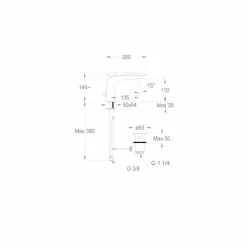 Viadurini Taps Waschbeckenarmaturen-Modernes Design Messing Waschtischmischer Made in Italy - Miriade
