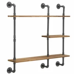 Viadurini Living Wandregale-Modernes Design Wandregal im Industriestil aus Eisen und Holz - Katrine