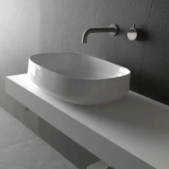 Viadurini Bathroom Keramikwaschbecken-Modernes Design White Countertop Keramik Waschbecken Made in Italy - Tune2