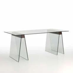 Viadurini Living Esstische-Modernes Design Wohnzimmertisch mit Glasplatte und Glassockel - Lausanne