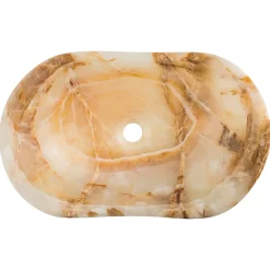 Viadurini Bathroom Steinwaschbecken-Modernes Design-Aufsatzwaschbecken aus Onyx Stein Lana, Handgemachtes