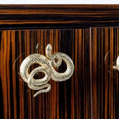 Viadurini Living Anrichte-Modernes Design-Sideboard Ada 2 mit 4 Türen aus Ebenholz, Hochglanz-Finish