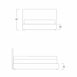 Bolzan Letti Maßgeschneiderte Möbel|Polsterbetten-Modernes Doppelbett, ohne Bettcontainer, Gaya New von Bolzan