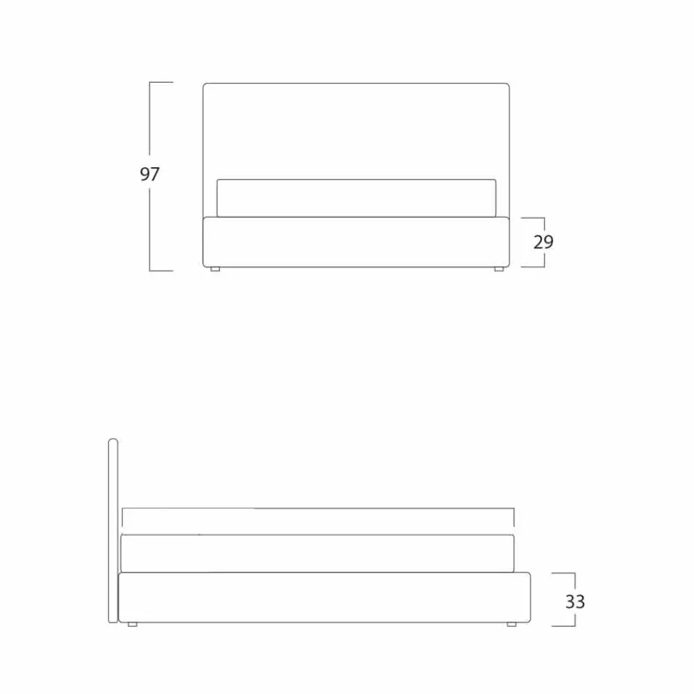 Bolzan Letti Maßgeschneiderte Möbel|Polsterbetten-Modernes Doppelbett, ohne Bettcontainer, Gaya New von Bolzan
