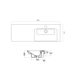 Viadurini Bathroom Keramikwaschbecken-Modernes Einbau- und Aufsatzwaschbecken rechts aus Maida-Keramik
