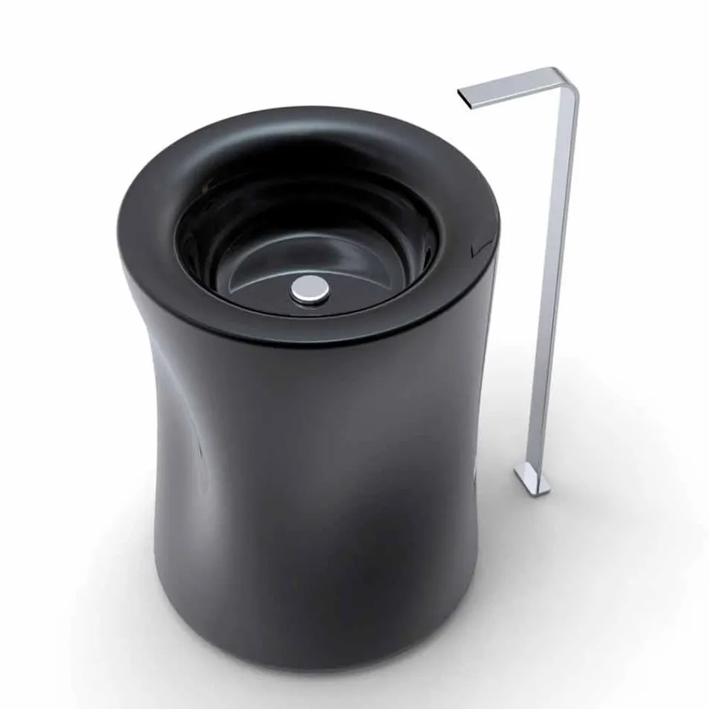 Viadurini Design Design Waschbecken Aus Solid Surface-Modernes freistehendes Standwaschbecken, hergestellt in Italien, Syrakus