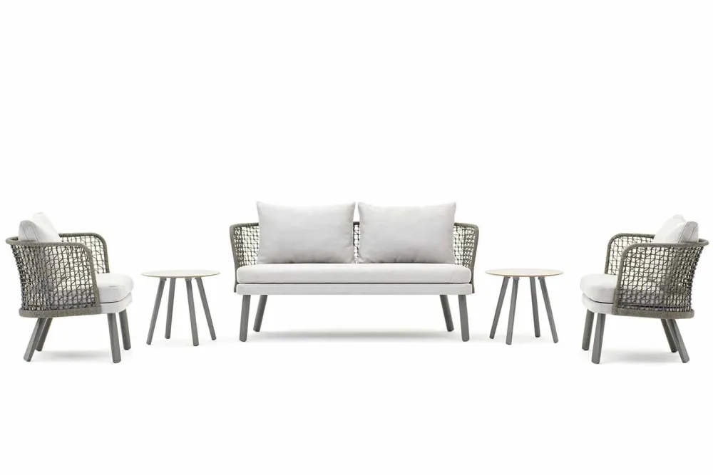 Varaschin Gartensofas-Modernes Gartensofa aus Stoff und Metall Emma