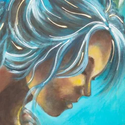 Viadurini Decor Handgemalte Bilder-Modernes Gemälde mit Frau handdekoriert Made in Italy Sweet