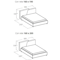 Viadurini Night Design Polsterbetten-Modernes, gepolstertes oder glattes Doppelbett-Design - Aftamo