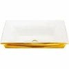 Viadurini Bathroom Waschbecken Aus Fire Clay-modernes Halbeinbauwaschbecken aus fire clay und gold 24 Karat, Guido