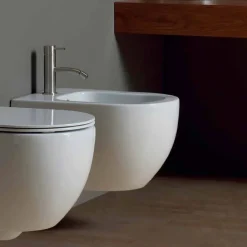 Viadurini Bathroom Bidet-Modernes hängendes Bidet aus weißer Keramik Star 50x35cm made in Italy