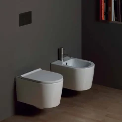 Viadurini Bathroom Bidet-Modernes hängendes Bidet aus Keramik Shine Square 50x35, made in Italy