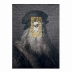 Viadurini Living Abstrakte Bilder-Modernes Leinwandbild mit Blattgold-Dekoration Made in Italy - Vinci