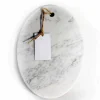 Viadurini Kitchen Küchenzubehör-Modernes ovales Schneidebrett aus weißem Carrara-Marmor Made in Italy - Masha