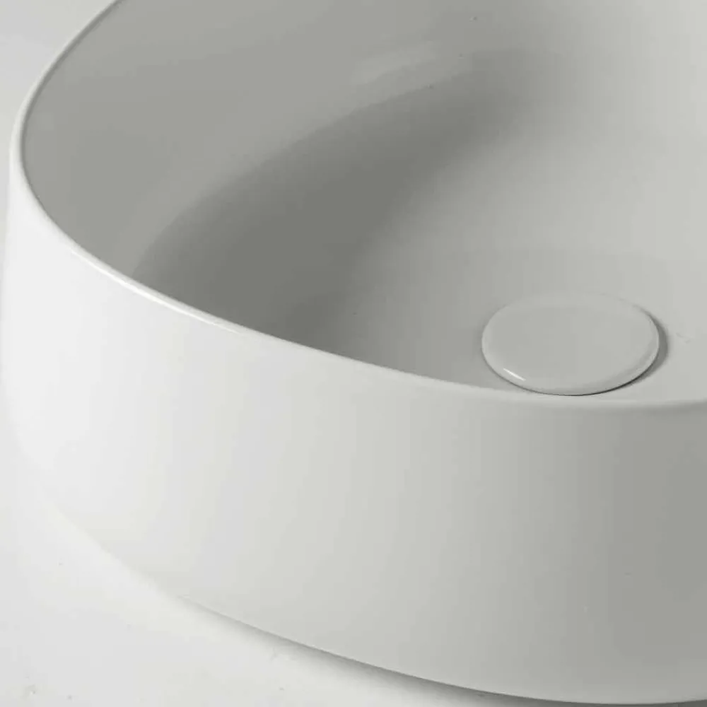 Viadurini Bathroom Keramikwaschbecken-Modernes quadratisches Aufsatzwaschbecken aus farbiger Keramik Made in Italy - Cordino