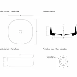 Viadurini Bathroom Keramikwaschbecken-Modernes quadratisches Aufsatzwaschbecken aus farbiger Keramik Made in Italy - Cordino