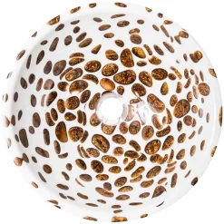 Viadurini Bathroom Harzwaschbecken-Modernes rundes Aufsatzwaschbecken aus Kunstharz, Bussi