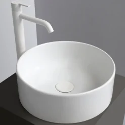 Viadurini Bathroom Keramikwaschbecken-Modernes rundes Aufsatzwaschbecken aus Keramik Made in Italy - Rotolino