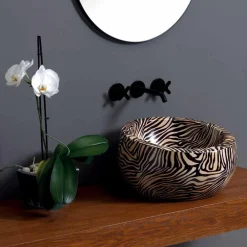 Viadurini Bathroom Farbige Waschbecken-Modernes rundes Aufsatzwaschbecken aus Keramik in Italien Elisa