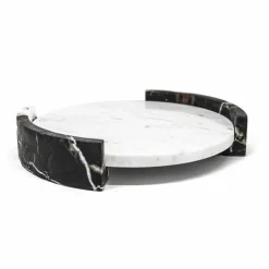 Viadurini Kitchen Küchenzubehör-Modernes rundes Tablett aus weißem Carrara-Marmor Made in Italy - Chet