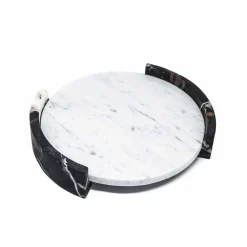 Viadurini Kitchen Küchenzubehör-Modernes rundes Tablett aus weißem Carrara-Marmor Made in Italy - Chet