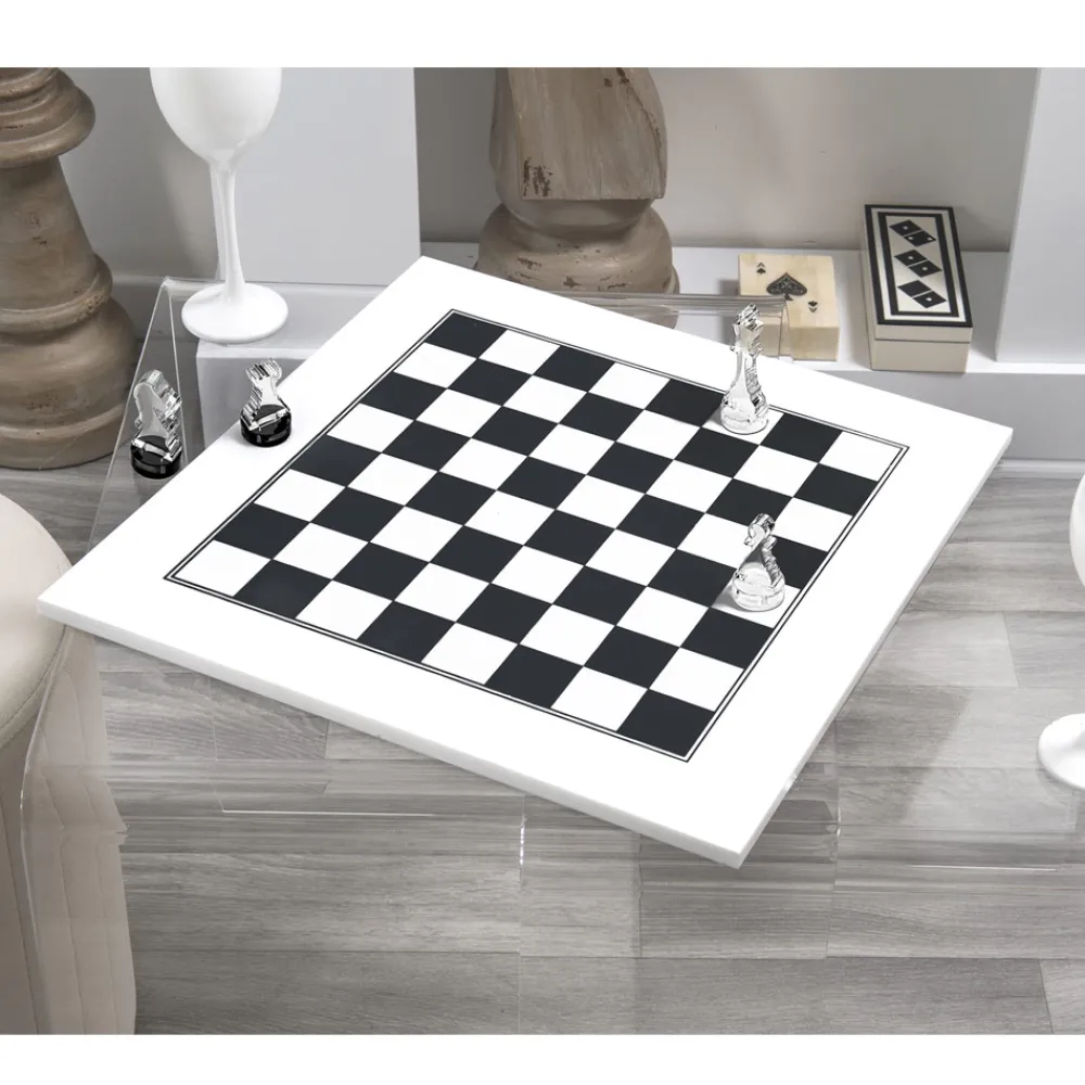 Viadurini Living Deko Artikel Und Wohnaccessoires-Modernes Schachbrett aus schwarzem oder weißem Plexiglas Made in Italy – Schachmatt