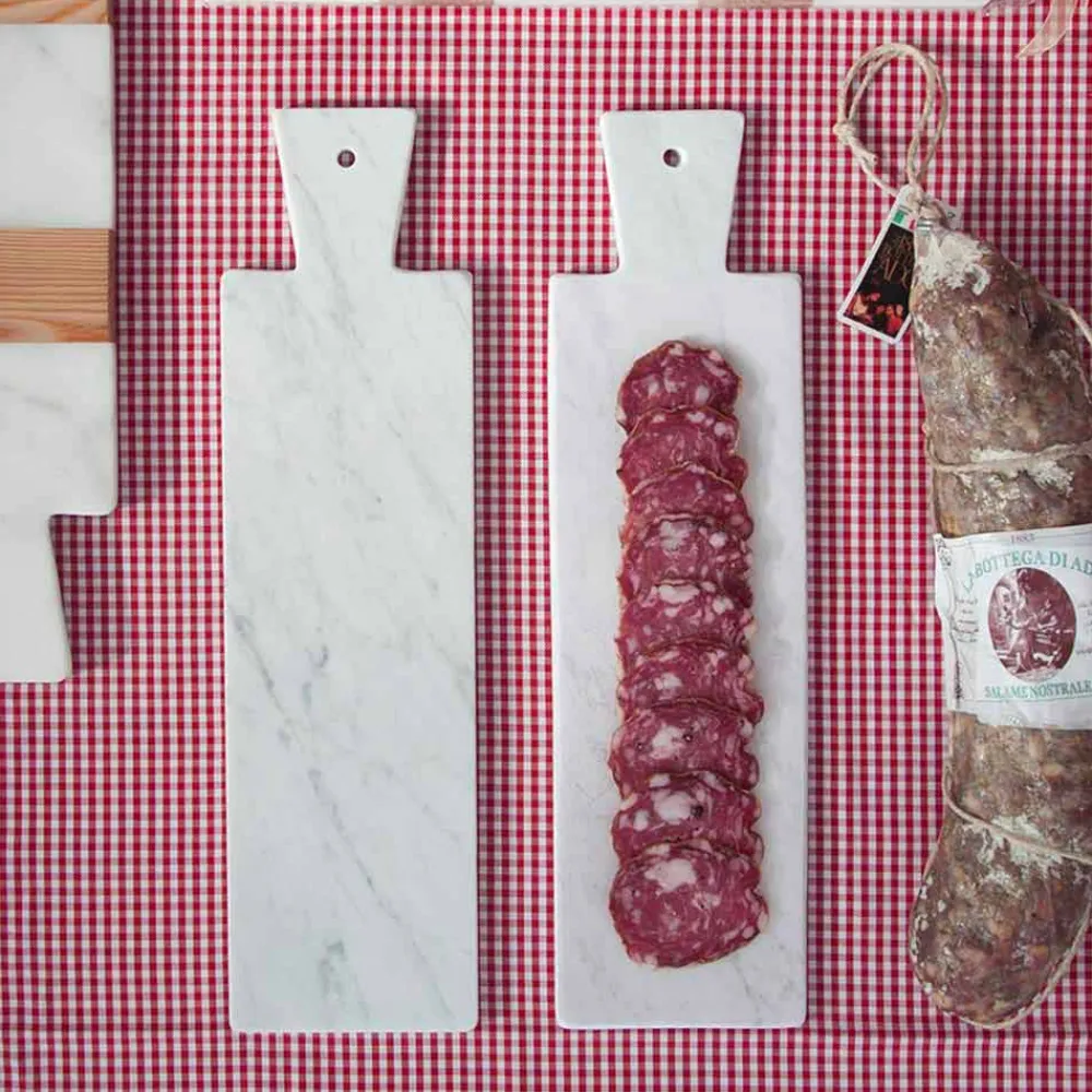 Viadurini Kitchen Küchenzubehör-Modernes Schneidebrett aus weißem Carrara-Marmor Made in Italy - Biblon