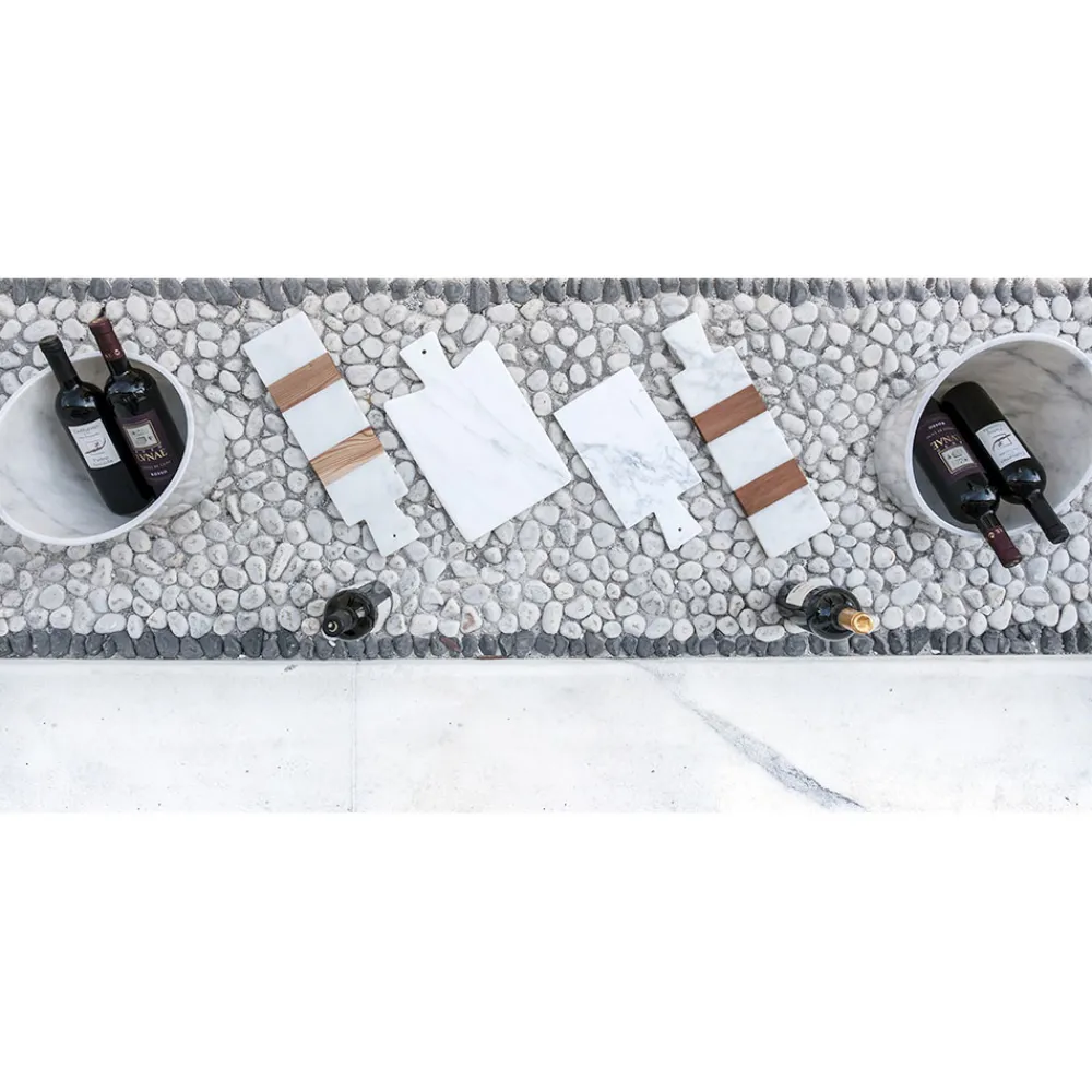 Viadurini Kitchen Küchenzubehör-Modernes Schneidebrett aus weißem Carrara-Marmor Made in Italy - Biblon