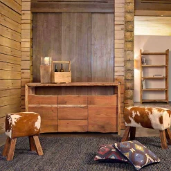 Viadurini Living Anrichte-Modernes Sideboard aus Akazienholz mit 2 Türen und 3 Schubladen Homemotion - Lauro