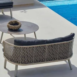 Varaschin Gartensofas-Modernes 2-Sitzer Gartensofa gepolstert Emma
