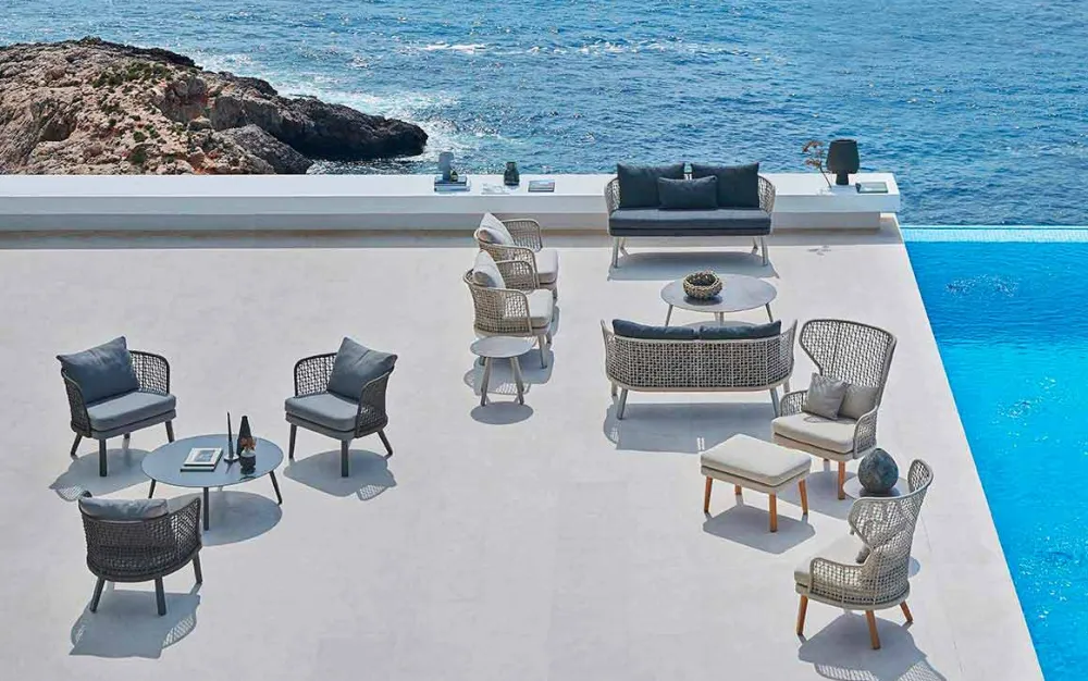 Varaschin Gartensofas-Modernes 2-Sitzer Gartensofa gepolstert Emma