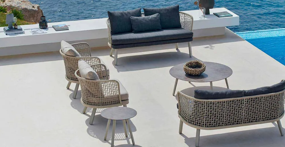 Varaschin Gartensofas-Modernes 2-Sitzer Gartensofa gepolstert Emma