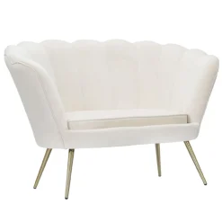 Viadurini Italian Sofas Moderne Sofas-Modernes 2-Sitzer-Sofa aus Samt mit goldenen Eisenfüßen - Annina