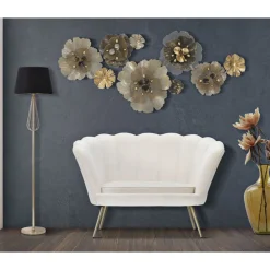 Viadurini Italian Sofas Moderne Sofas-Modernes 2-Sitzer-Sofa aus Samt mit goldenen Eisenfüßen - Annina