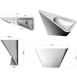 Viadurini Design Design Waschbecken Aus Solid Surface-Modernes Standwaschbecken, handgefertigt von Mullet
