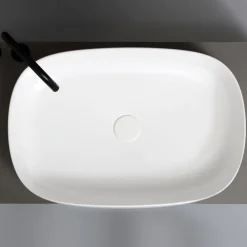 Viadurini Bathroom Keramikwaschbecken-Modernes und ovales Aufsatzwaschbecken L 60 cm aus Keramik - Cordino