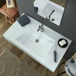 Viadurini Bathroom Farbige Waschbecken-Modernes Wand Hängewaschbecken aus Texolid in Italien hergestellt, Rufina