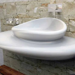 Viadurini Design Design Waschbecken Aus Solid Surface-Modernes Waschbecken Stone Made in Italy