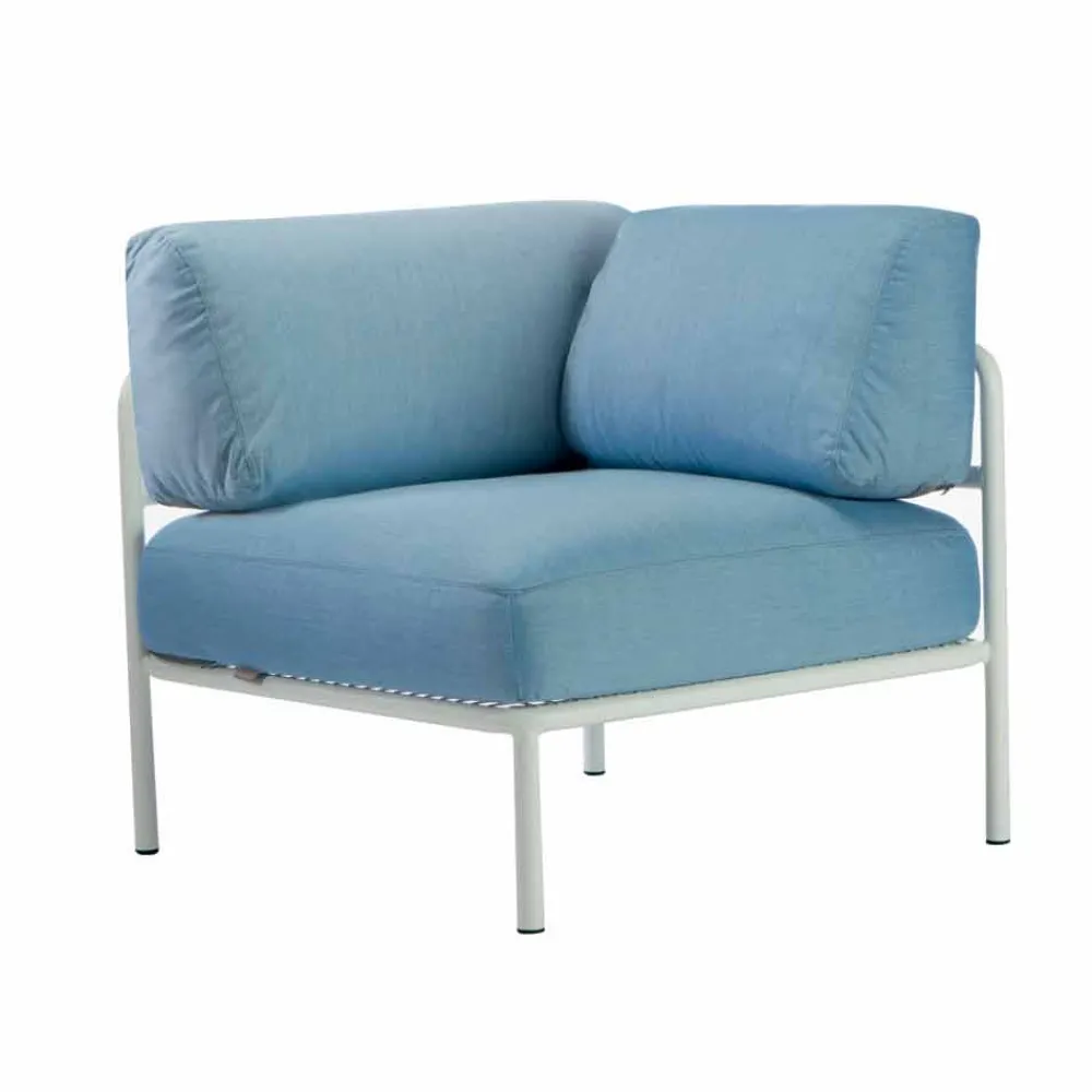 Viadurini in the Garden Gartensofas-Modulares Ecksofa aus Metall und Stoff Made in Italy - Cola